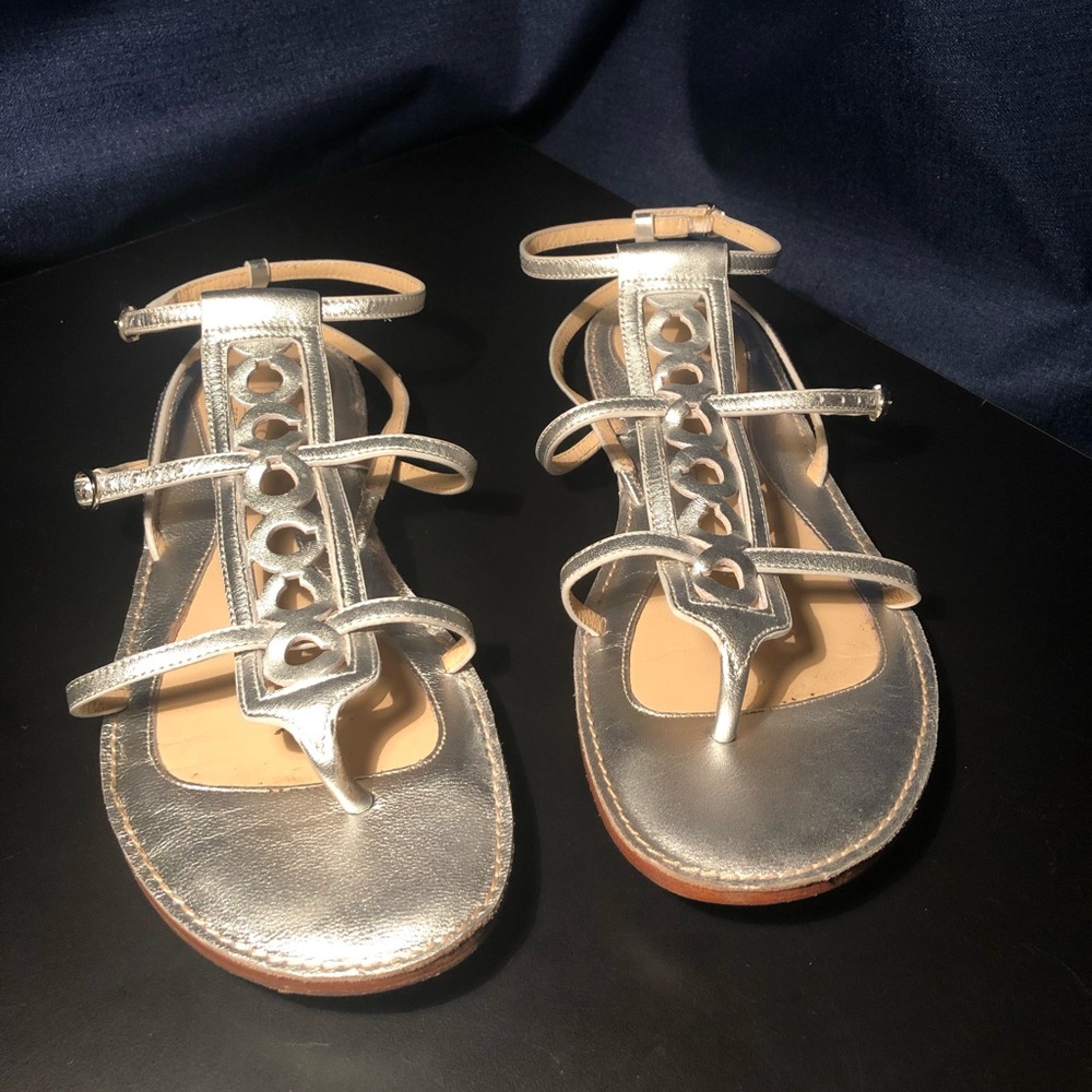 Silver COACH Gladiator Sandals